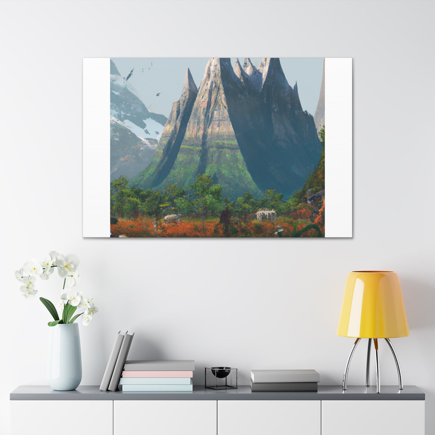 Adamastus de Achaia Abstract Landscape Canvas - Serene Living Room Art"