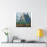 Adamastus de Achaia Abstract Landscape Canvas - Serene Living Room Art"